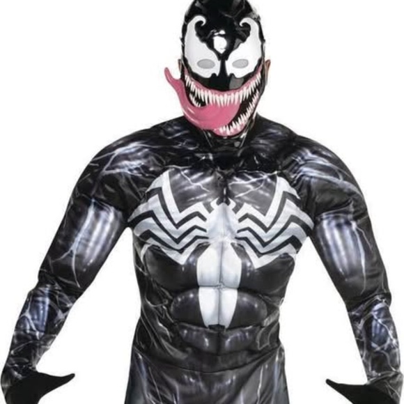 BRAND NEW men marvel venom padded halloween costume standard size (up to size 44 - Picture 1 of 8